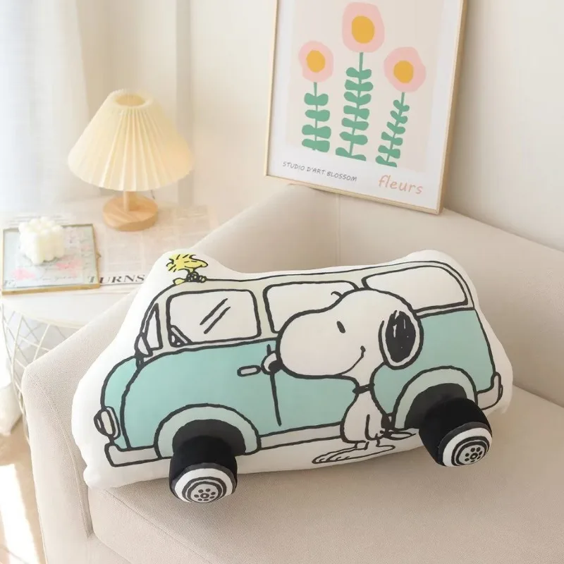 Disney cute cartoon Snoopy car headrest and waistrest creative stylish and comfortable office bedside backrest holiday gift 4