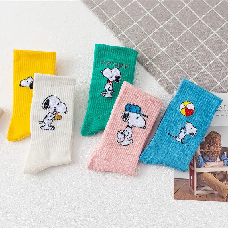 New Snoopy Socks Sports Cotton Autumn and Winter High Socks Women's College Style Ins Cotton Socks Girls Gift 3