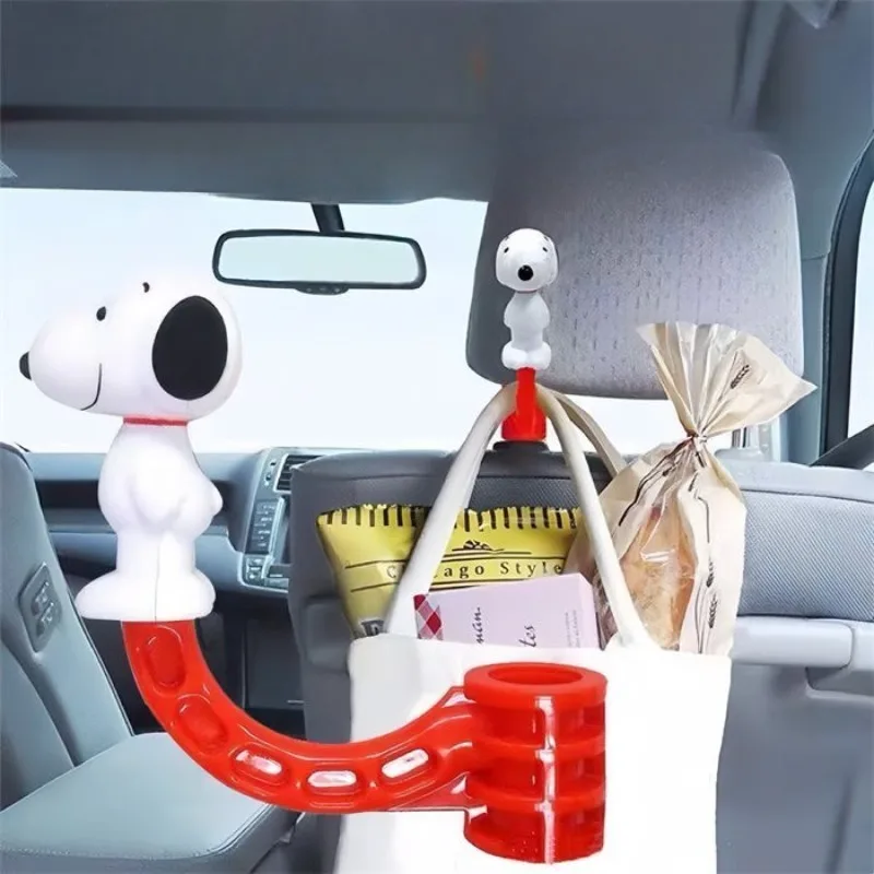 New Cartoon Cute Snoopy Cartoon Cute Kawaii Seat Back Hook Creative Simple Anime Movie Multi-kinetic Car Interior Storage Hook 2