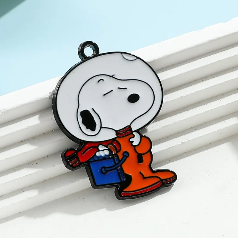 Astronaut Snoopy Alloy Enamel Pendant Cute Cartoon Anime Charms Pendant For DIY Earrings Bracelet Necklace Jewelry Accessories 4