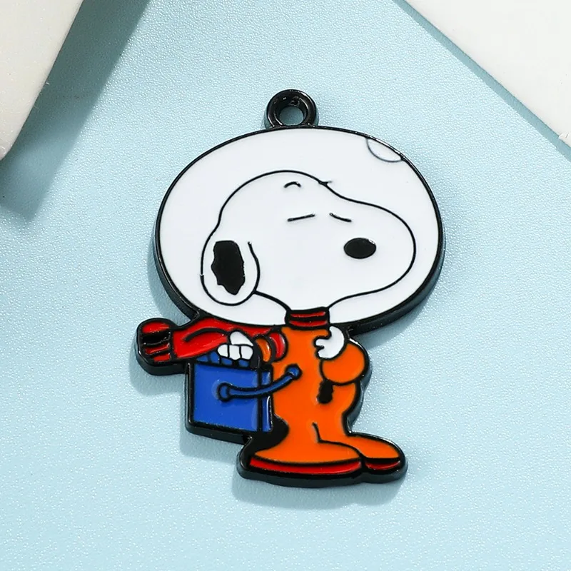 Astronaut Snoopy Alloy Enamel Pendant Cute Cartoon Anime Charms Pendant For DIY Earrings Bracelet Necklace Jewelry Accessories 3