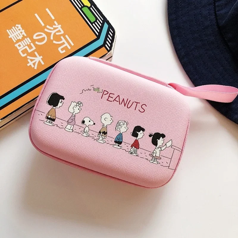 Snoopy Headphone Storage Bag Cute Large Capacity Coin Bag Portable Bag Animation Headphone USB Data Cable U Stick Storage Box 3