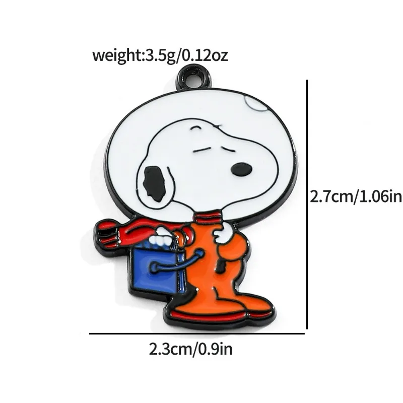 Astronaut Snoopy Alloy Enamel Pendant Cute Cartoon Anime Charms Pendant For DIY Earrings Bracelet Necklace Jewelry Accessories 5