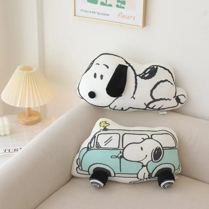Disney cute cartoon Snoopy car headrest and waistrest creative stylish and comfortable office bedside backrest holiday gift 6