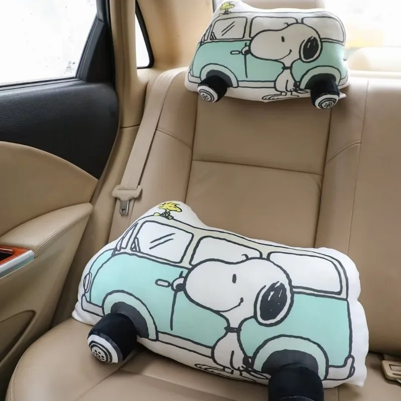 Disney cute cartoon Snoopy car headrest and waistrest creative stylish and comfortable office bedside backrest holiday gift 2