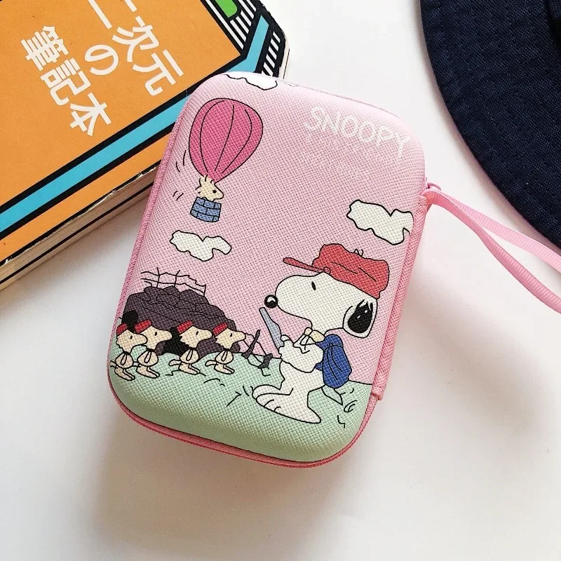 Snoopy Headphone Storage Bag Cute Large Capacity Coin Bag Portable Bag Animation Headphone USB Data Cable U Stick Storage Box 4
