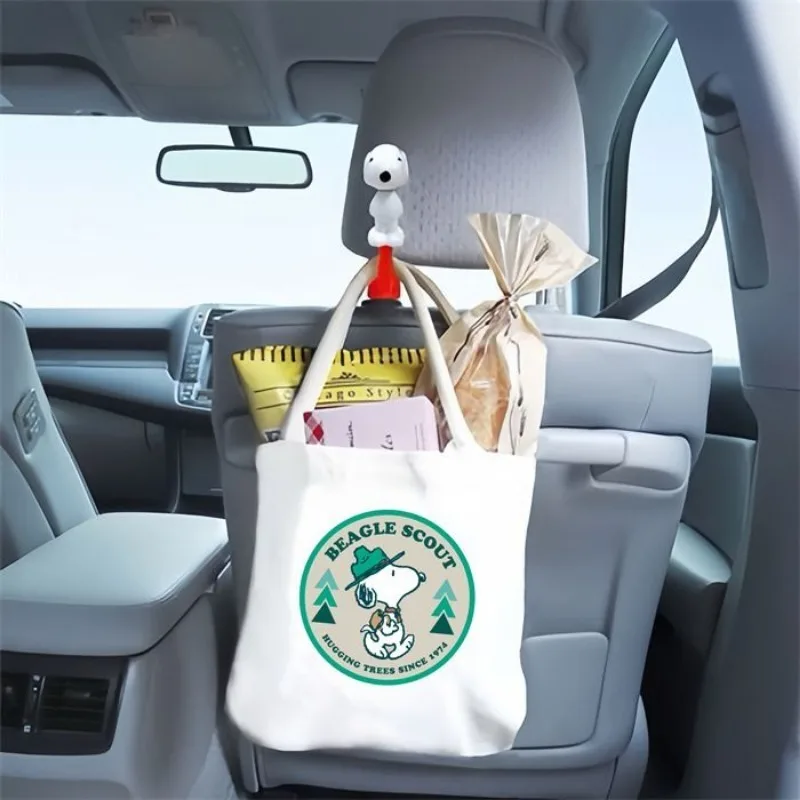 New Cartoon Cute Snoopy Cartoon Cute Kawaii Seat Back Hook Creative Simple Anime Movie Multi-kinetic Car Interior Storage Hook 4